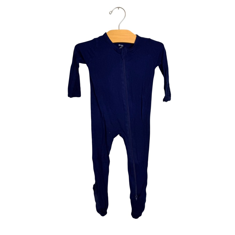 Kyte Baby Bamboo Rayon Zippered Footie Navy Blue Solid 6-12 Months Sleeper